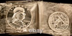 1950 Gem++ Box Proof Set! Lightly Frosted Half, Dime & Nickel