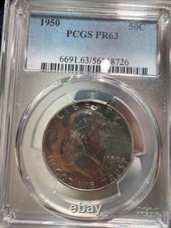 1950 PCGS Proof set Pr 63, 65, 65, 64, 64 RB Toning On Silver Coins