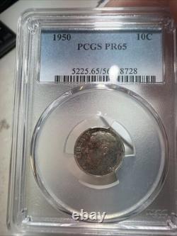 1950 PCGS Proof set Pr 63, 65, 65, 64, 64 RB Toning On Silver Coins