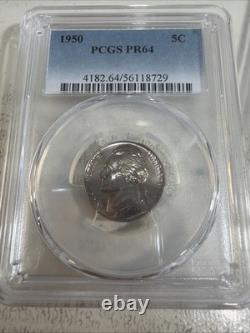 1950 PCGS Proof set Pr 63, 65, 65, 64, 64 RB Toning On Silver Coins