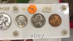 1950 Proof Set Uncertified Ungraded BU+ Captial Holder Nice Coins