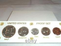 1950 US 5 Coin Proof Set Silver Franklin Half Dollar 50c 25c 10c 5c 1c Toned