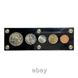 1950 US Mint Ben Franklin Silver Proof 5 Coin Set + Black Capitol Holder UNC
