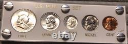 1950 US Silver Mint Year Set Gem Coins White Capital Holder Display Box