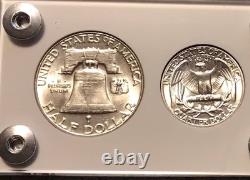 1950 US Silver Mint Year Set Gem Coins White Capital Holder Display Box