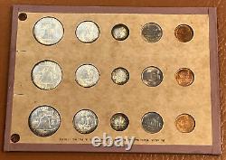 1951 US Mint Set in Wayte Raymond Board 15 Coins, Toning