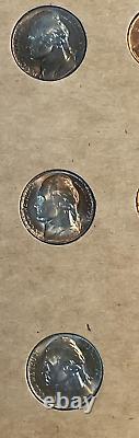 1951 US Mint Set in Wayte Raymond Board 15 Coins, Toning