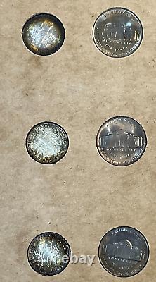 1951 US Mint Set in Wayte Raymond Board 15 Coins, Toning