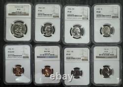 1953-56 Proof NGC Set Franklin, Quarter, Dine, Lincoln Cent. TOP POP. PM OFFERS