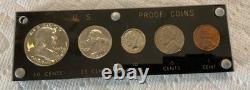 1953 5 Coin US Mint Silver Proof Set Gem Coins in White Capital Holder