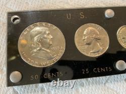 1953 5 Coin US Mint Silver Proof Set Gem Coins in White Capital Holder