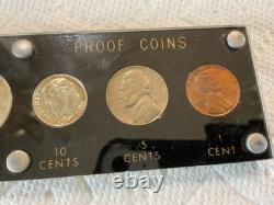 1953 5 Coin US Mint Silver Proof Set Gem Coins in White Capital Holder