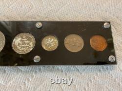 1953 5 Coin US Mint Silver Proof Set Gem Coins in White Capital Holder