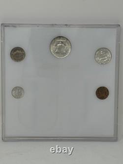 1953 US Mint Silver Proof Set In Hard Plastic Holder WEDDING YEAR