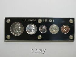 1953 US Silver Proof Set 5-Coin in Capital Plastics Holder Toned