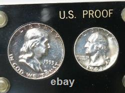 1953 US Silver Proof Set 5-Coin in Capital Plastics Holder Toned