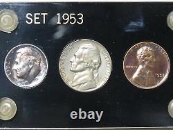 1953 US Silver Proof Set 5-Coin in Capital Plastics Holder Toned