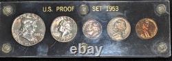 1953 U. S. MINT PROOF SET in Black Capitol Holder 5 coins (3 are 90% silver)