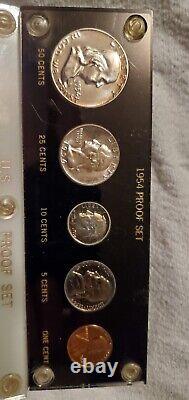 1954-1964 Silver Proof Sets 90% Silver Coins In Holders 10 Year Run 11 Proof Set