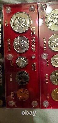 1954-1964 Silver Proof Sets 90% Silver Coins In Holders 10 Year Run 11 Proof Set