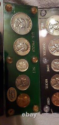 1954-1964 Silver Proof Sets 90% Silver Coins In Holders 10 Year Run 11 Proof Set