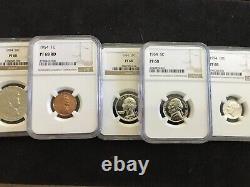 1954, 5 Piece Franklin Proof Set, Certified Proof 68 By NGC, WOWZER