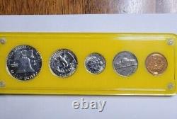 1954 Proof Set Slight Cameo On Fanklin Half Dollar Case and Individual Holders