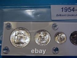 1954-S MINT SILVER SET of U. S. COINS LUSTROUS BRILLIANT UNCIRCULATED