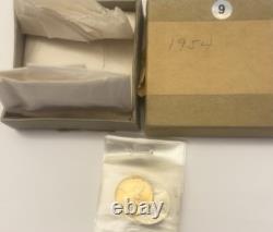 1954 US Mint Proof Set OGP Original Box Set with Franklin Half Dollar Etc