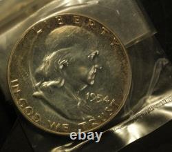 1954 US Mint Proof Set OGP Original Box Set with Franklin Half Dollar Etc