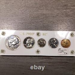 1954-U. S. Mint Silver Proof Set in Capital Holder-5 Coins-Tough Date-070222-01