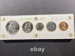 1954 Us Mint Silver Proof Set 5 Coins Complete Capitol Plastics
