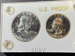 1954 Us Mint Silver Proof Set 5 Coins Complete Capitol Plastics