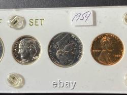 1954 Us Mint Silver Proof Set 5 Coins Complete Capitol Plastics