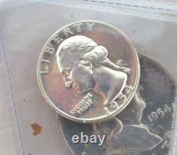 1954 Us Silver Proof Set 90% Silver Coins In Original Mint Box