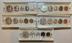 1955 1959 Complete Run Of U. S. Silver Proof Sets