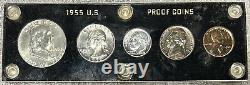 1955 5 Silver Coin Proof Set In Proof Set Plastic Holder BOX-CS1