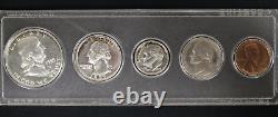 1955 5 Silver Coin Proof Set In Whitman Plastic Holder