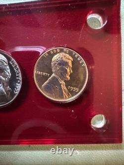 1955 PROOF SET IN CAPITAL HOLDER Cameo Franklin And More. 90 Silver