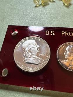 1955 PROOF SET IN CAPITAL HOLDER Cameo Franklin And More. 90 Silver 1955 PROOF SET IN CAPITAL HOLDER Cameo Franklin And More. 90 Silver