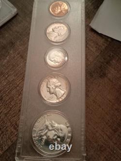 1955 P Proof Set Gem Quality, Silver Half, Quarter And Dime. Brilliant Unc Coins