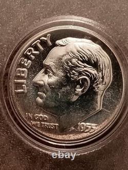 1955 P Proof Set Gem Quality, Silver Half, Quarter And Dime. Brilliant Unc Coins