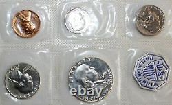 1955 P US Proof Set 3 Silver Coins 1c-50c Denominations Flat Pack Philadelphia