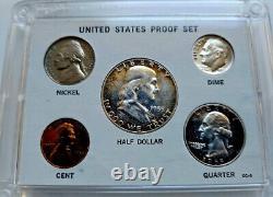 1955-P US Proof Set in Premium Plastic Case with Franklin Dollar, 90% Silver