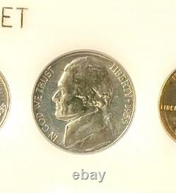 1955 P White Capital Proof Holder US Mint Silver 5 Coin Set. Gotta See FREE SHIP