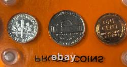 1955 Silver Proof Set In Orange Capital Holder 5 Coins 90% Silver Toning
