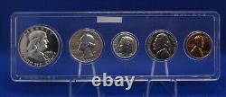 1955 Silver Proof Set with silver Cameo Franklin half, Washington qtr & dime