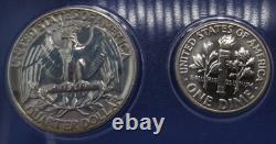1955 Silver Proof Set with silver Cameo Franklin half, Washington qtr & dime