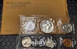 1955 US Mint Proof Set 5 Coins 90% Silver Original Envelope & Cello Flat Pack