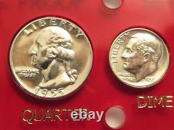 1955 US Mint Silver Proof Set, 5 coins, NEW Capitol Plastics Holder
